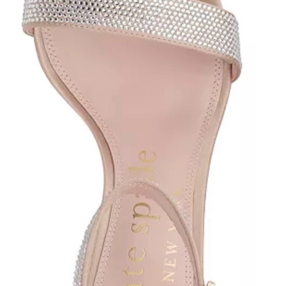 kate spade Nude and Silver Crystal Heel Sandals - Picture 3 of 7